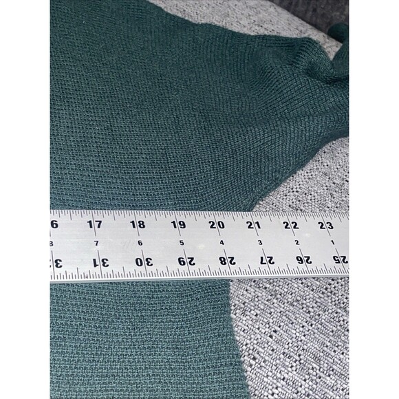 Michael Kors Sweater Womens Medium Green Waffle Knit Preppy Minimalist Casual - Picture 4 of 11